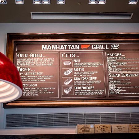London Marriott Hotel Canary Wharf Экстерьер фото Menu at a restaurant